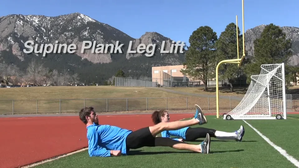 Supine plank with leg lifts demonstration