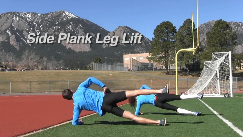 Side plank leg lift on opposite side