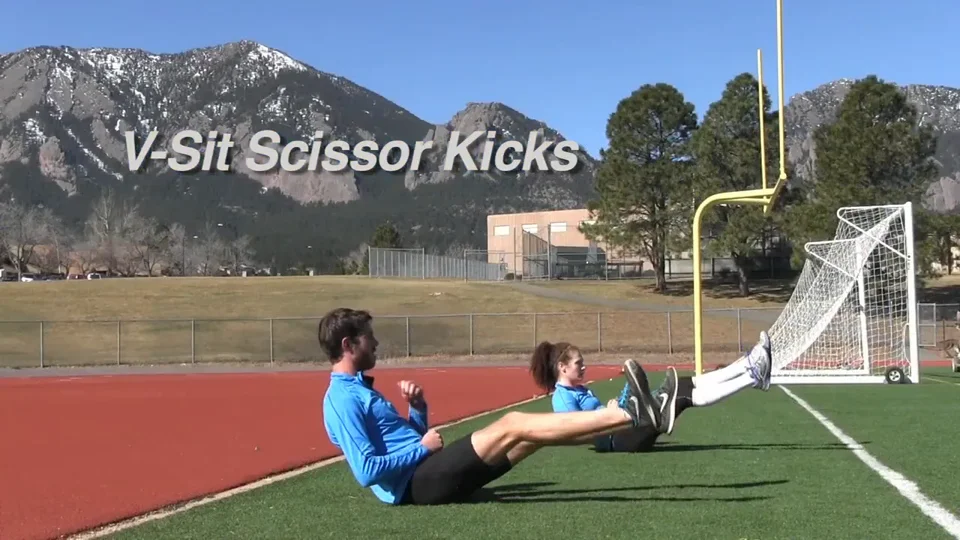 V-sit scissors leg movement